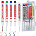 5 long head marker pens, 20mm long pen tip, deep hole marker pen, waterproof, metal marker pen, suitable for drilling, woodworking, bricklaying, ceramic tiles, glass, and construction marker pens